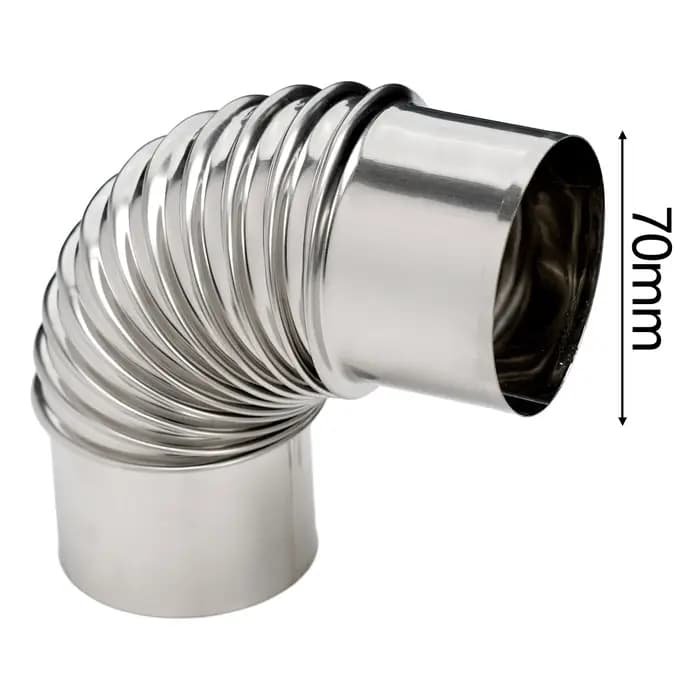 1 pièces 90 degrés tuyau de coude de conduit cheminée // doublure courbure en acier inoxydable//acier multi-fusion