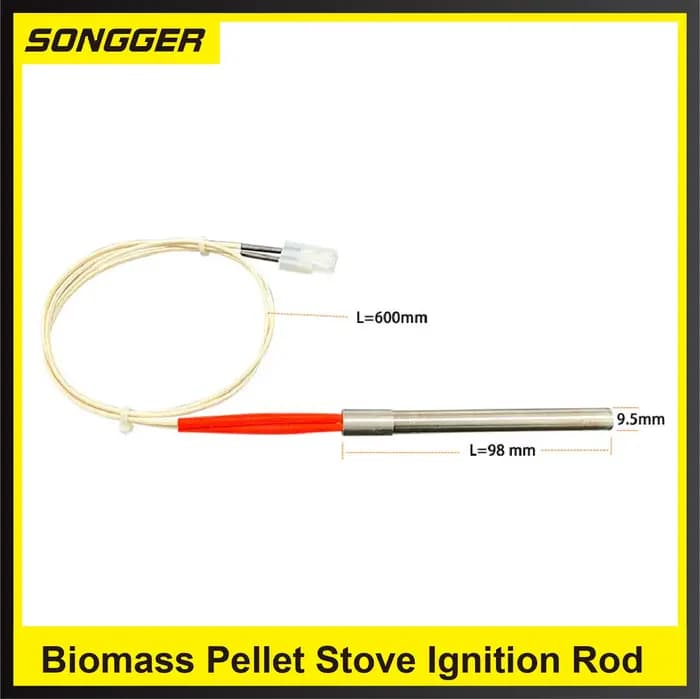 Tige d’Allumage BST-107-01 220V 300W 350W pour Poêle à Granulés Biomasse Chauffage Cheminée Acier Inoxydable Allumage Rapide Haute Température Montage à Vis