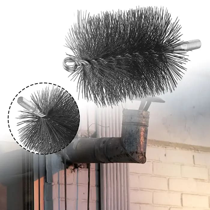 Brosse en fil d'acier à tige ronde pour cheminée