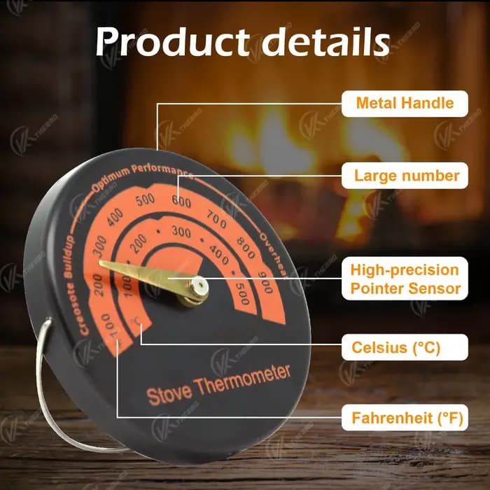Thermomètre magnétique pour poêle à bois 100-900 ° F