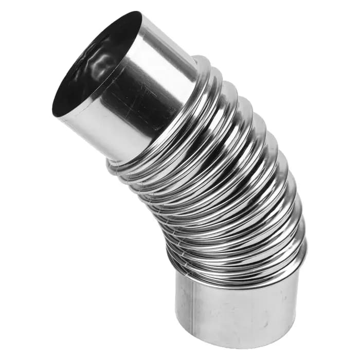 Acier inoxydable 60/70/80 mm 45 ° Insert de cheminée coudé courbé pour poêle à plusieurs conduits