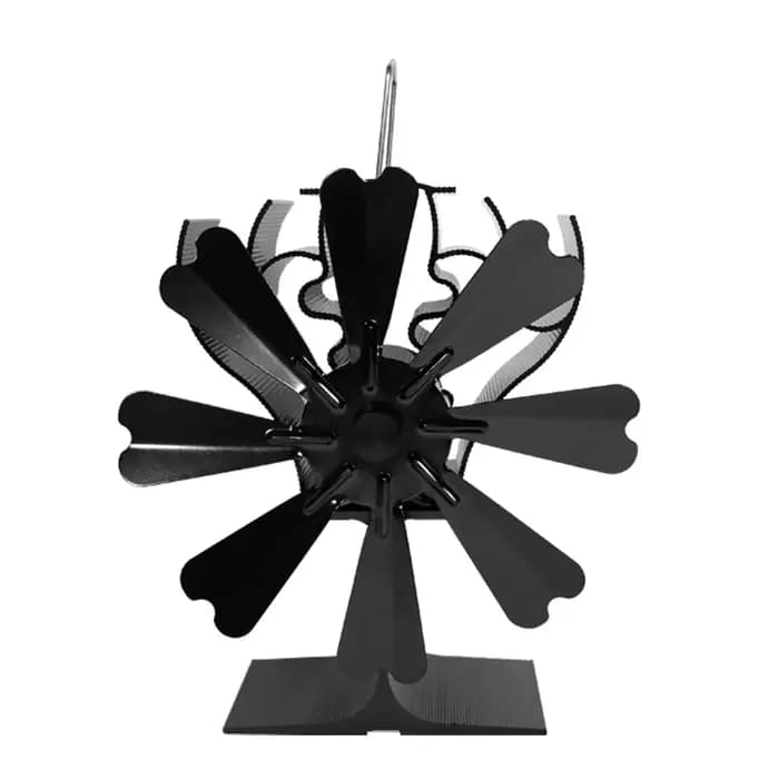 Ventilateur de poêle à bois à chaleur naturelle 2026, écologique, silencieux, noir, 8 pales, ventila