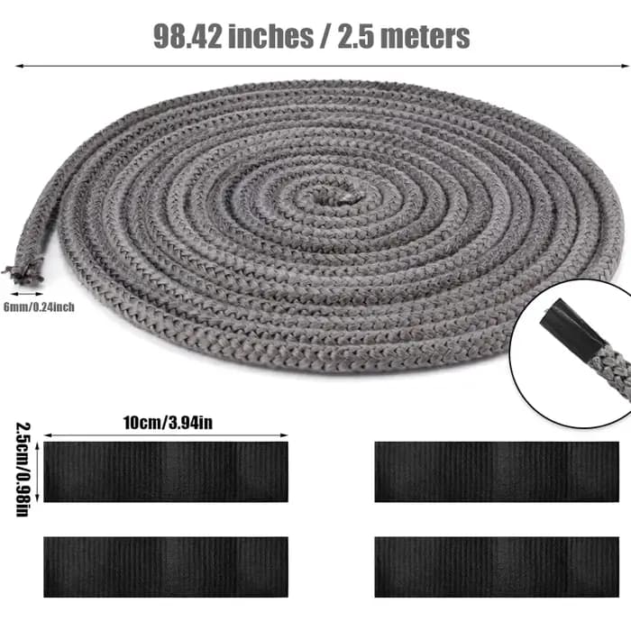 Joint réfractaire de cheminée en fibre de verre, cordon d'étanchéité pour poêle à bois, Kit d'isolat