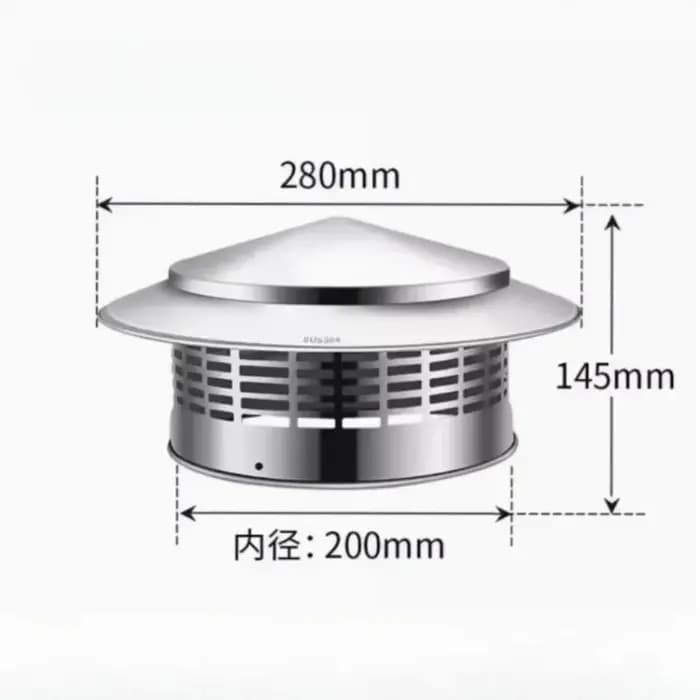 Capuchon de pluie de cheminée ultraléger en acier inoxydable