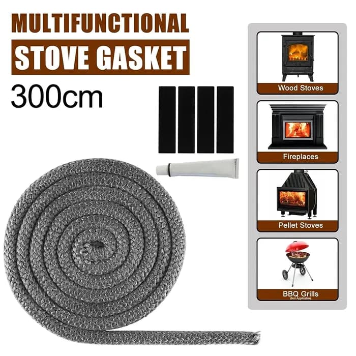 Corde de joint de porte de poêle à bois 6-25mm 300cm pour remplacement