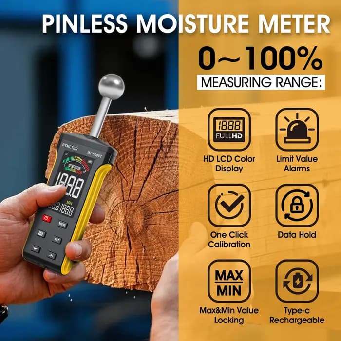Détecteur d'humidité mural sans broches BT-5000T