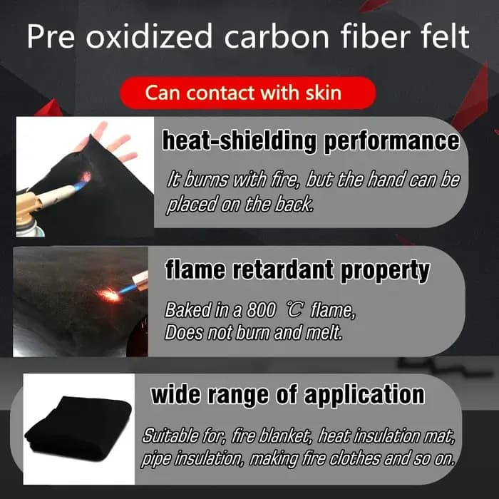 Tapis de cheminée en feutre de fibre de carbone pré-oxydié