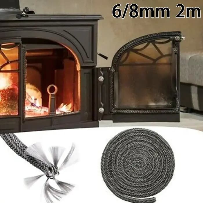 6/8mm 2M corde d'étanchéité de cheminée noir cordes de feu de poêle à bois joint de porte