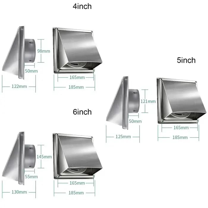 Grille d'aération carrée en acier inoxydable durable