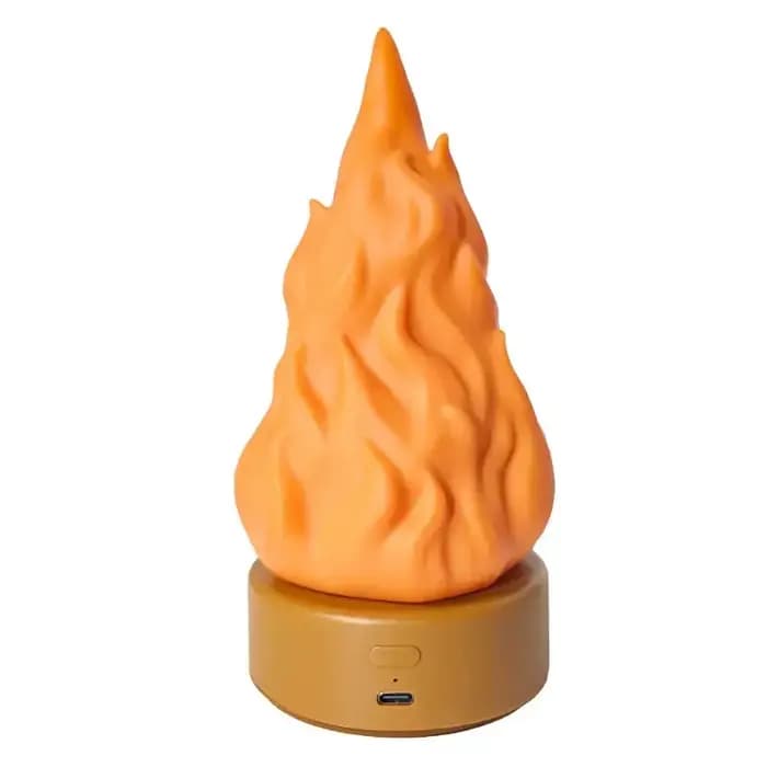 Lampe faux feu suspendue 3D, Rechargeable, veilleuse confortable, 3 modes d'éclairage, fausses bougies de cheminée pour décoration de Patio d'appartement