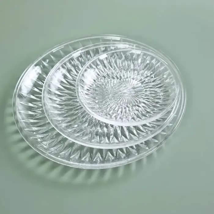 Assiette de fruits transparente pour collations et bonbons