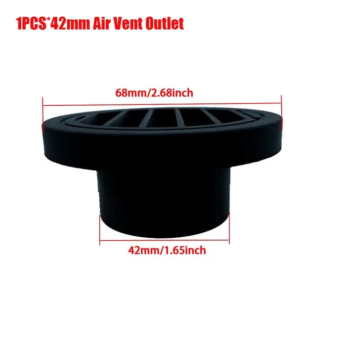 Connecteur de conduit de chauffage au diesel rotatif Noir Plat rond Sortie d'aération pour voiture c