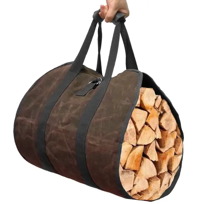 Sac de transport en toile Smile Sized pour bois de chauffage