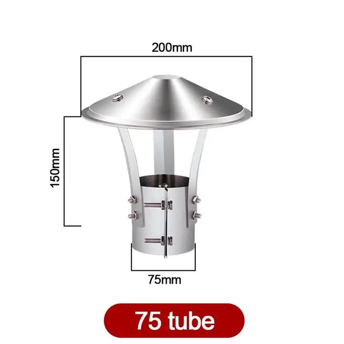 Capuchon de pluie ventilé Durable en acier inoxydable, couverture de protection de tuyau de poêle de