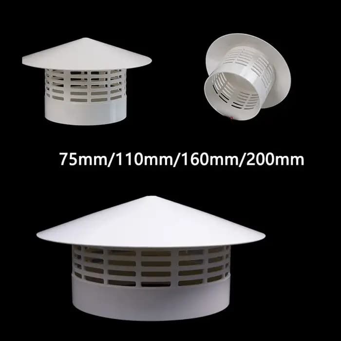Capot de ventilation durable 75-200 mm pour mur extérieur