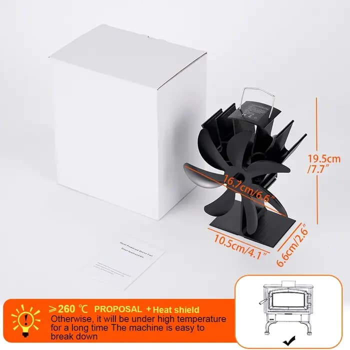 7 pales poêle ventilateur chaleur alimenté cheminée ventilateur bûche bois brûleur Eco silencieux fe
