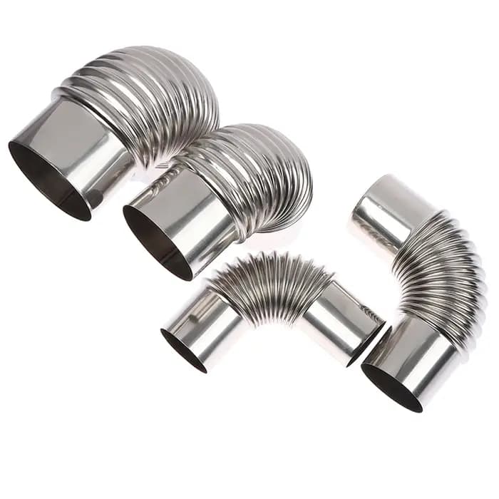 Capuchon coupe-vent en acier inoxydable coude à 90 degrés doublure de cheminée