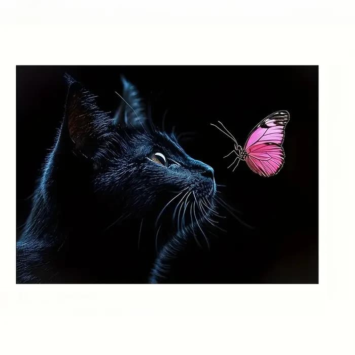 Tapis de poêle chat et papillon noir – Protecteur en caoutchouc antidérapant résistant à la chaleur