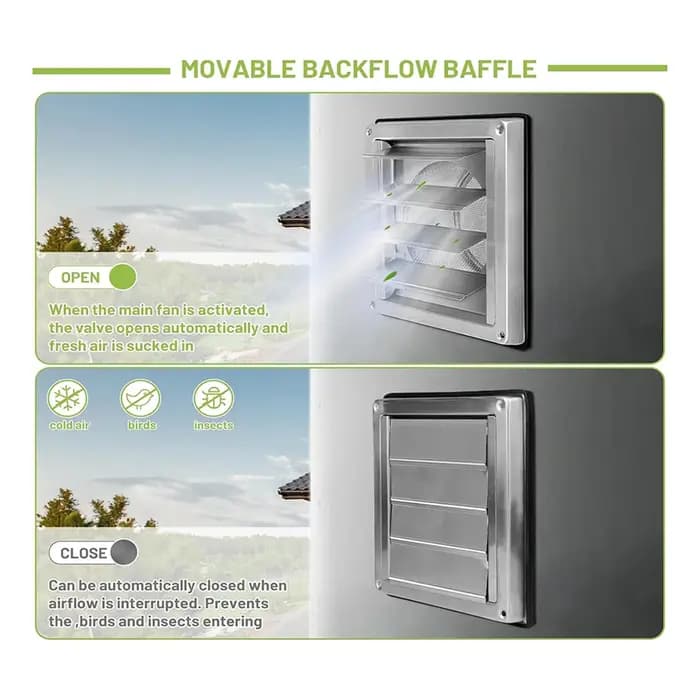 Grille de Ventilation en Acier Inoxydable de 150mm