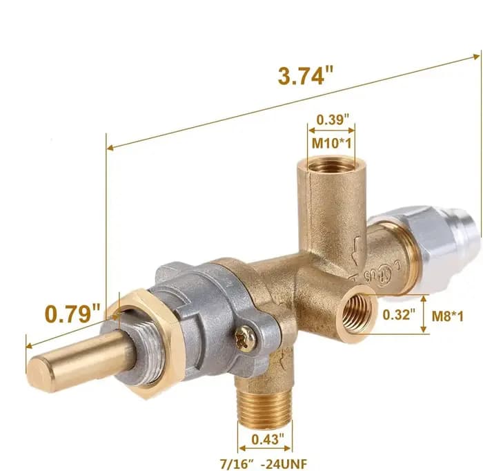 Vanne de sécurité pour foyer au propane/GPL avec dispositif de coupure de flamme