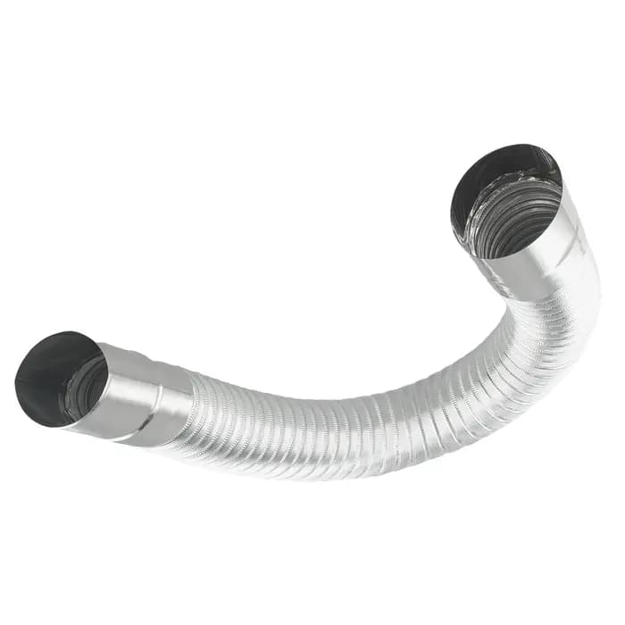 Coude de cheminée extensible pour poêle à bois avec double couche en acier inoxydable et feuille d'aluminium pour la rétention de la chaleur