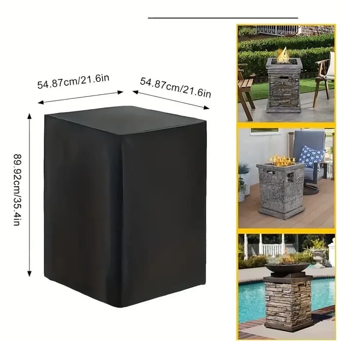 Housse carrée pour foyer extérieur - Imperméable, résistante aux intempéries, housse de protection 2