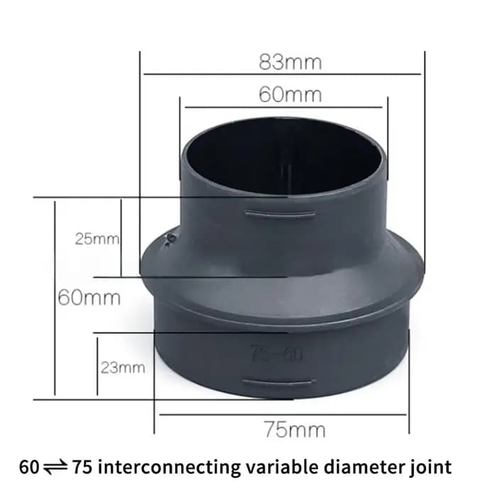 Connecteur de conduit d'air de chauffage Diesel, 42mm 60mm 75mm, noir, pour voiture camion camping-c