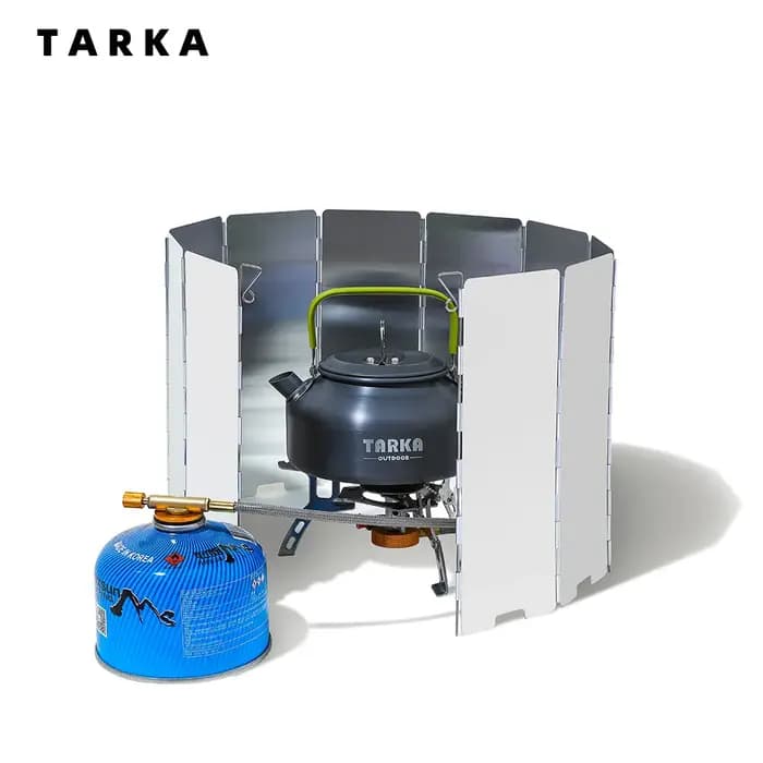 TARKA poêle pliant pare-vent coupe-vent écran garde brûleur à gaz pare-brise chauffage pique-nique ustensiles de cuisine fournitures