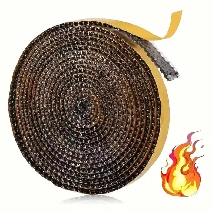 Bande d'étanchéité autocollante pour foyer, résistante à la chaleur, en fibre de verre, pour poêle à