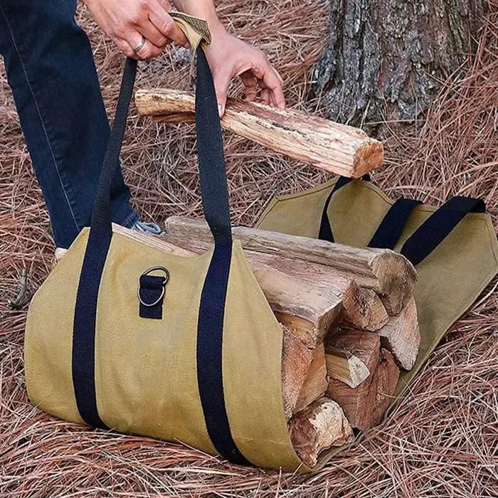 Sac de transport de bois de chauffage robuste et grande capacité avec poignée
