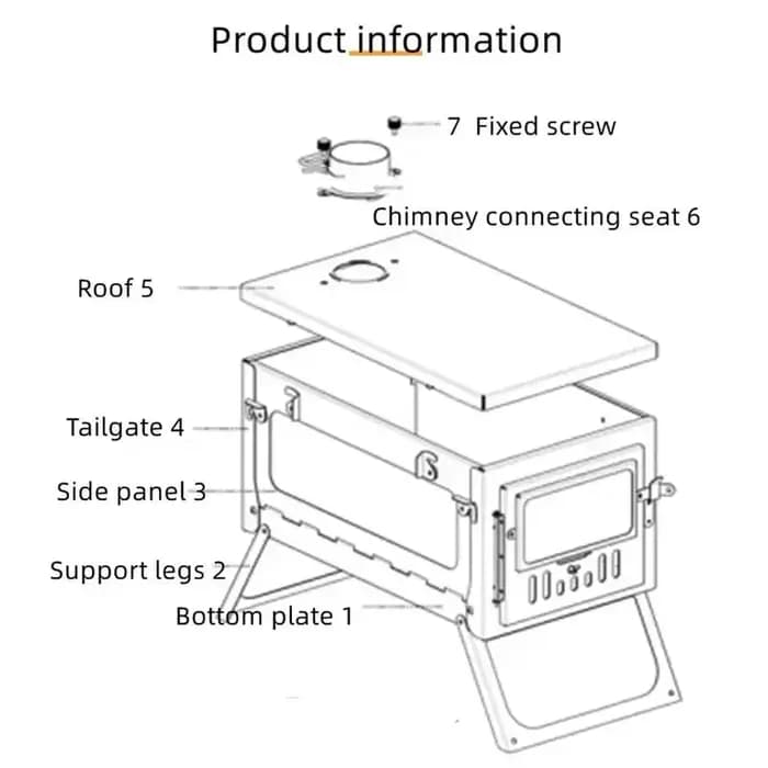Smilodon-poêle à bois de chauffage pliant en acier inoxydable, poêle de tente de Camping Portable avec cheminée, brûleur à bois, four, brasero touristique